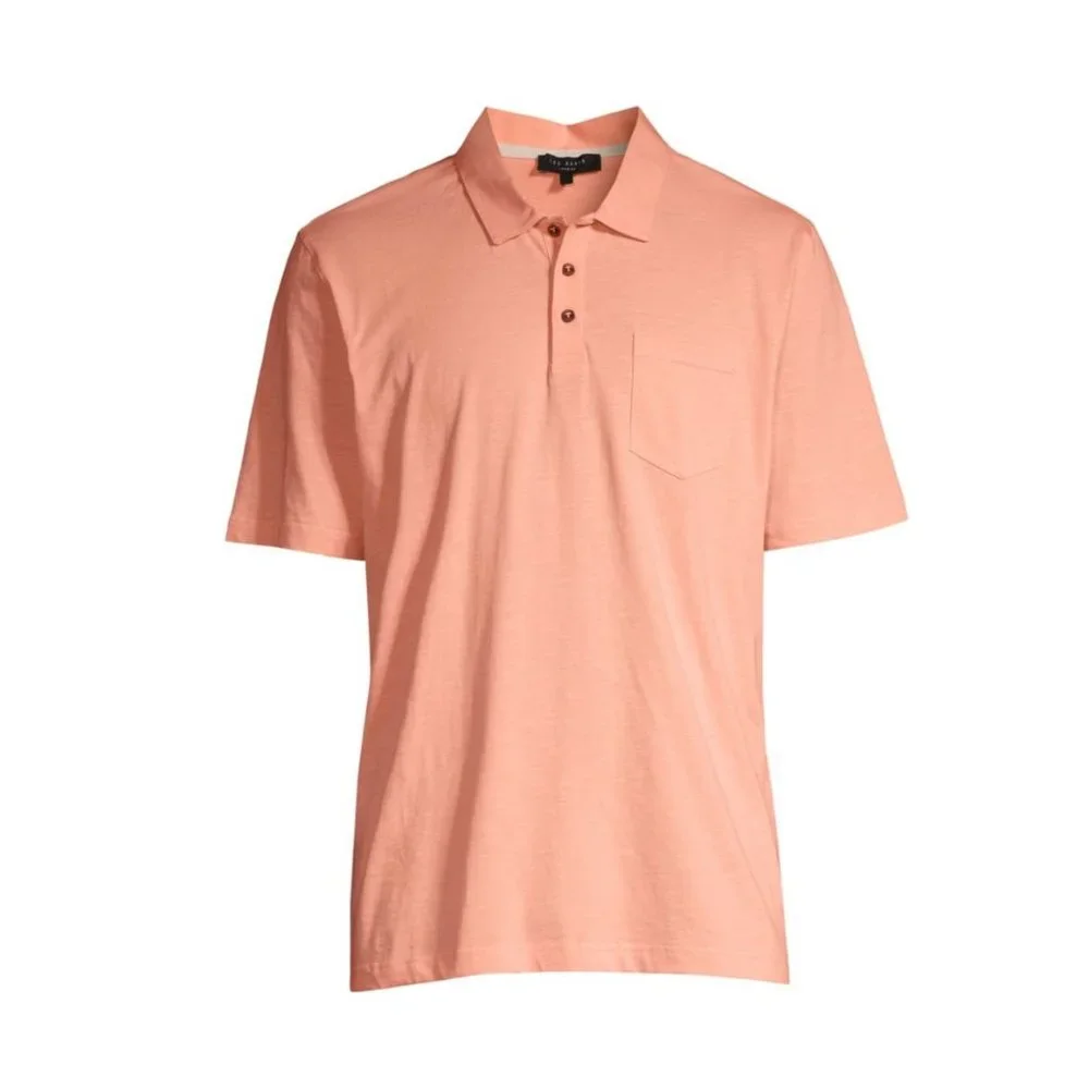 Ted Baker London Final Sale Men's Distanc Slub Cotton Polo Pocket Shirt Orange M - Picture 5 of 7